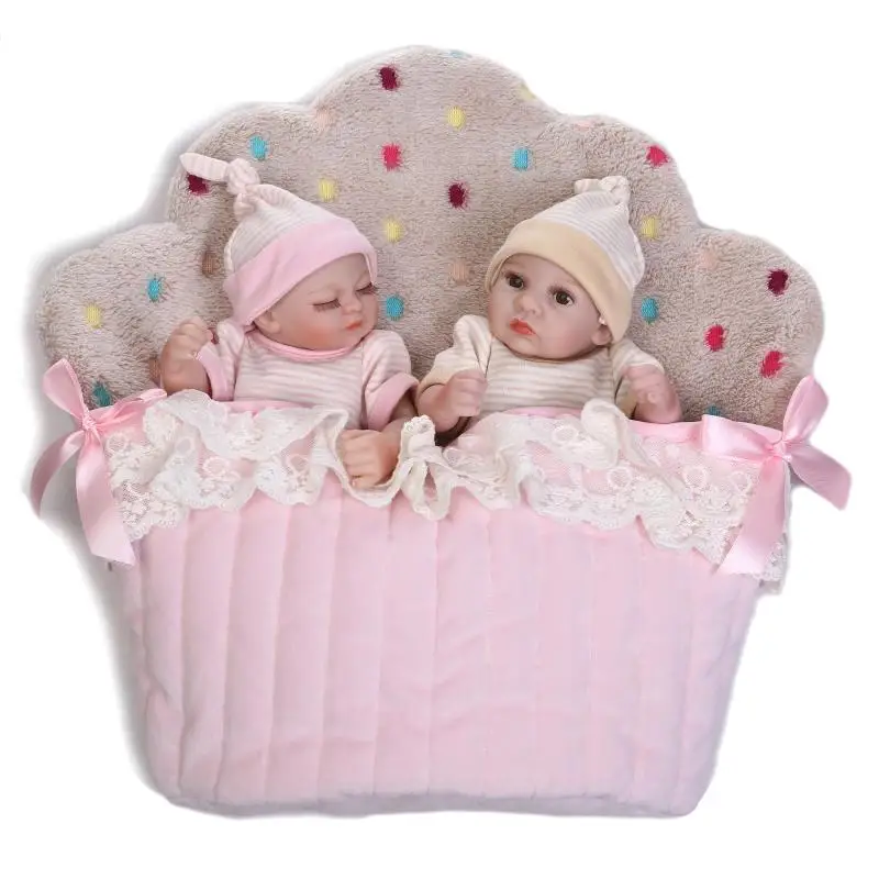 Мини Кукла Reborn Twins 11 дюймов 27 см реалистичные спальные игрушки для новорожденных