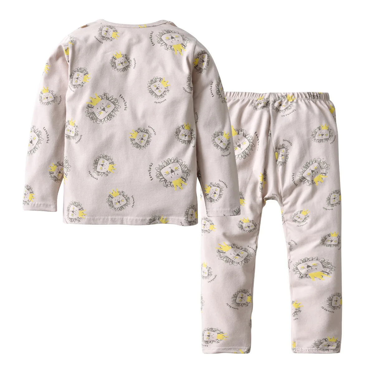 Europe children in the household to take shu wool grinding mullah frame printed cotton suit covered lion pajamas two-piece | Детская