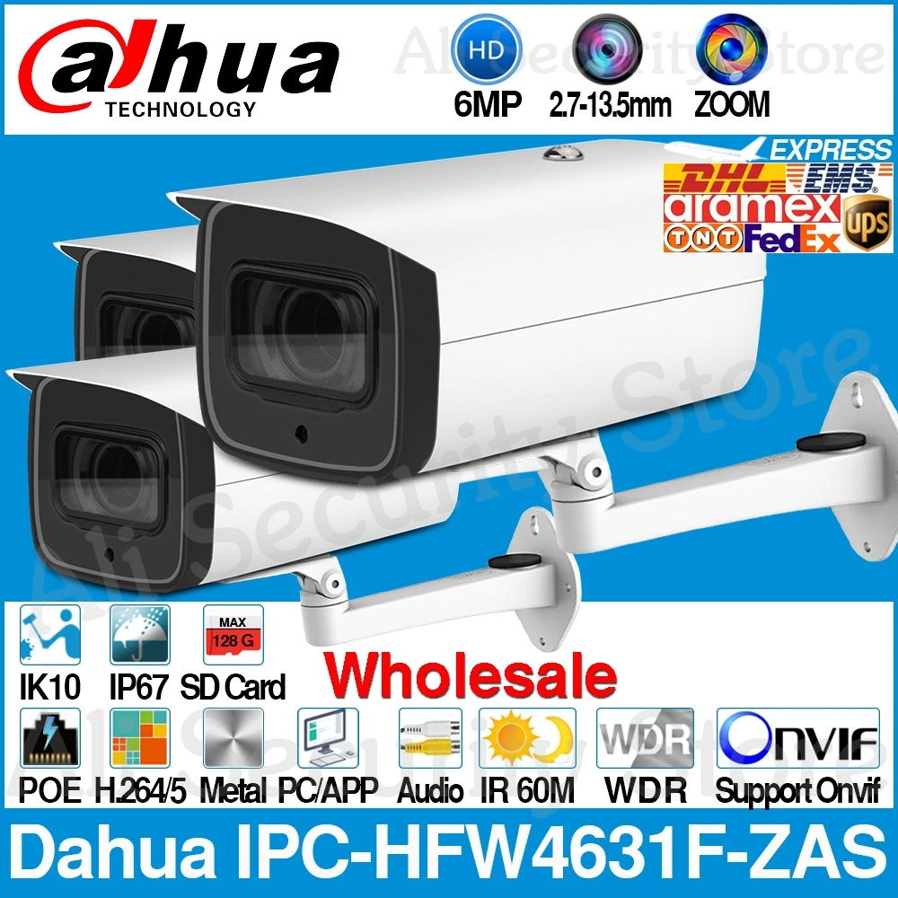 Сетевой видеорегистратор Dahua оптовая продажа IPC HFW4631F ZAS 6MP Пуля IP Камера 5X с
