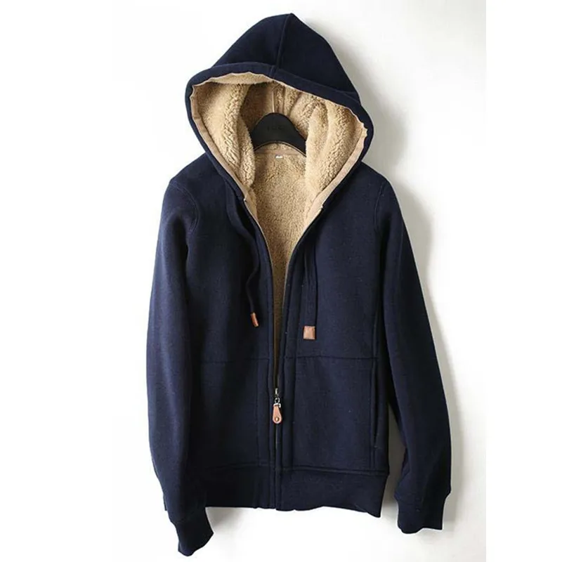 Navy Blue Высокое качество, Зимняя шерстяная женская серая куртка с капюшоном, Женское пальто с капюшоном, утолщенная теплая хлопковая женская теплая толстовка, куртка S-3XL - Цвет: Navy Blue