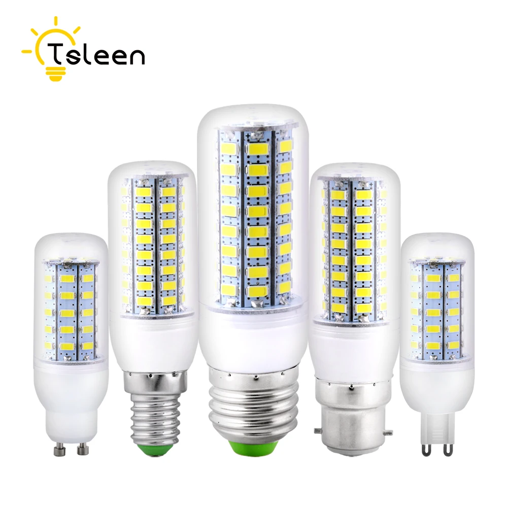 Полный новый светодиодный светильник E27 E14 24 36 48 56 69 72 S SMD 5730 Кукуруза лампы 220V люстры s Свеча Точечный