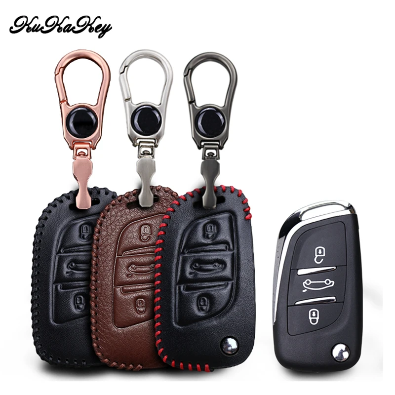 Чехол из натуральной кожи для брелока брелок Peugeot 206 407 307 SW 207 308 508 107 208 406 301