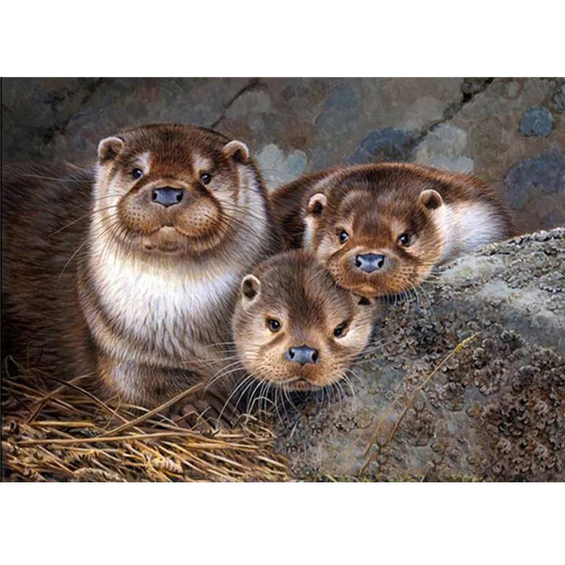 Diamond Painting Full Square Animals Mosaic DIY Drill Bank Beaver Cross Stitch Embroidery Home Decorative | Дом и сад