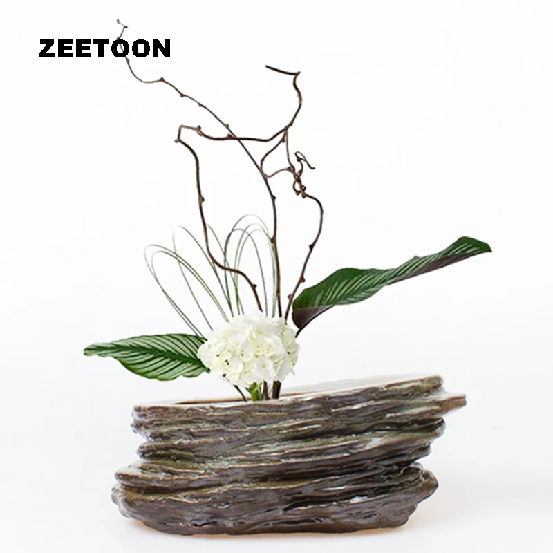 Японское цветочное искусство Zen винтажный цветочный горшок для гидропоники