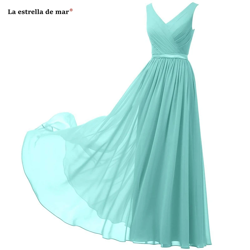 Vestido madrinha Горячие sexy шифон V шеи линии Королевский синий цвет темно-синий, бордовый мяты бирюзовое украшение фиолетовое платье для невесты длинные