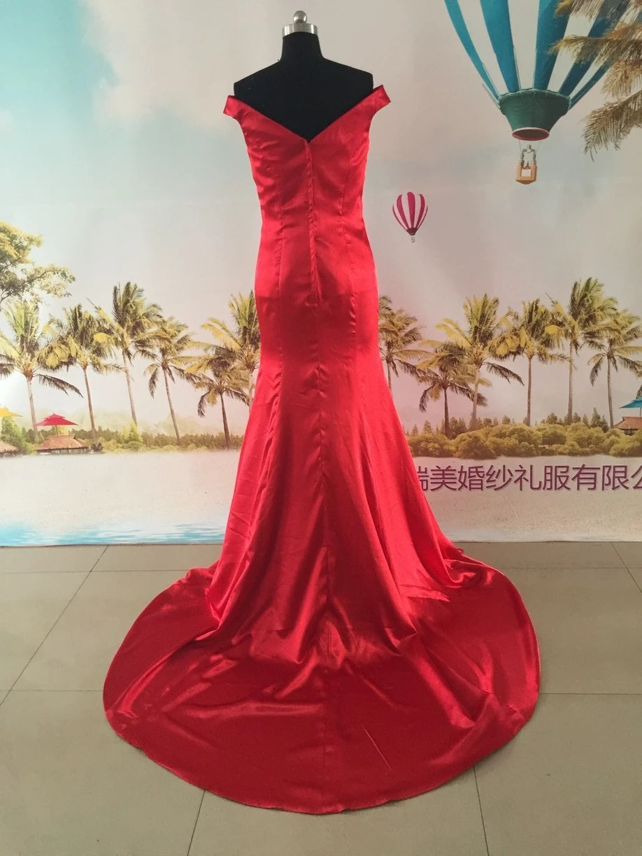 Новинка настоящая фотография элегантный v образным вырезом Русалка Длинные