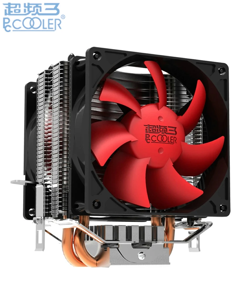 PcCooler двойной вентилятор кулер для процессора pure cooper 2 heatpipe тихий охлаждающий