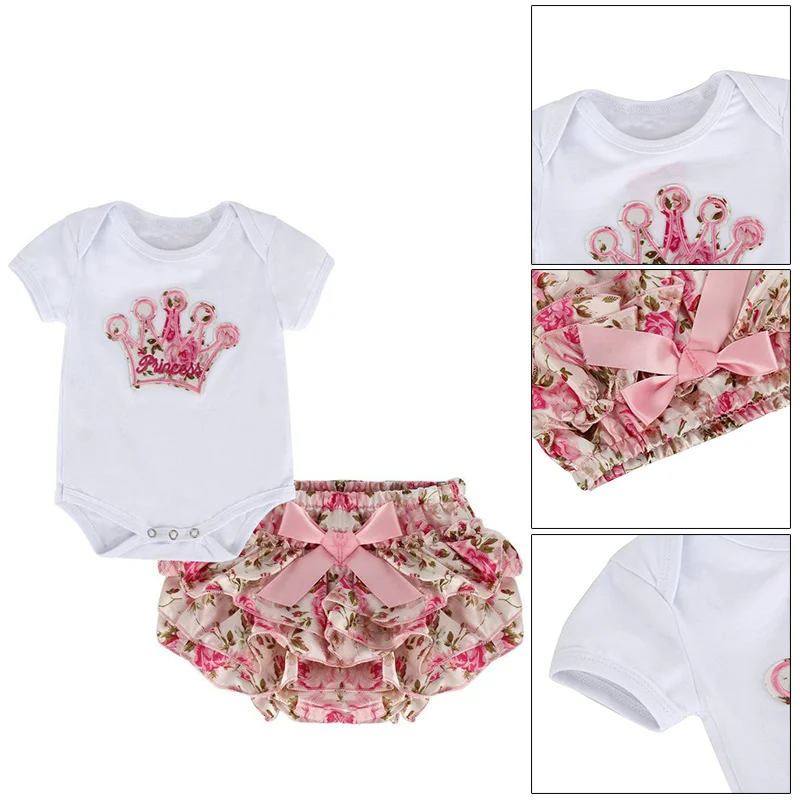 Комплект из 2 предметов боди для маленьких девочек с мини трусиками футболка