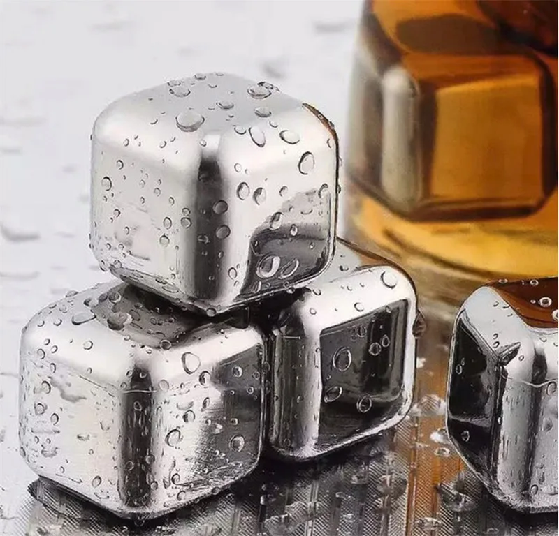 Многоразовые камни для Виски каменные кубики из нержавеющей стали кухонные