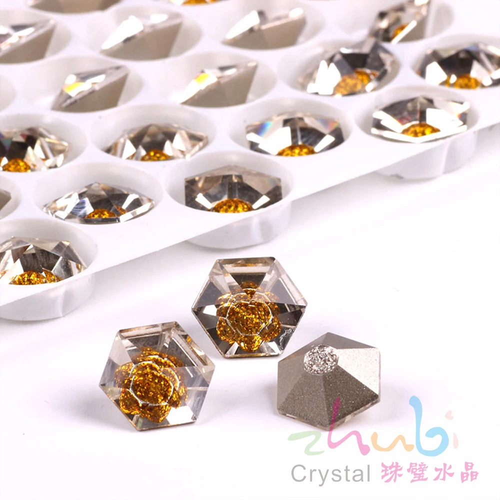 Стразы в форме когтя с плоским основанием стеклянные пришивные камни 12X12 мм