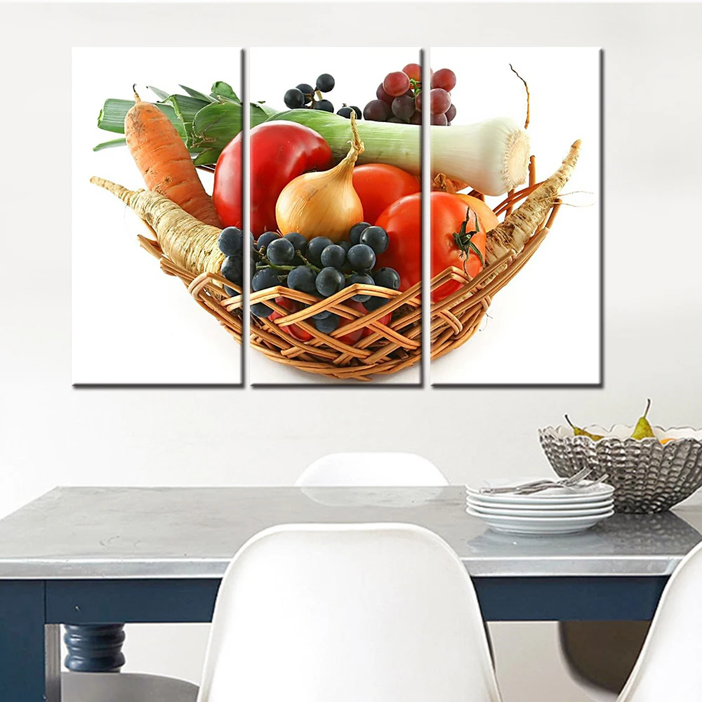 3 Панели дропшиппинг растительные фрукты натюрморт холст искусство стены
