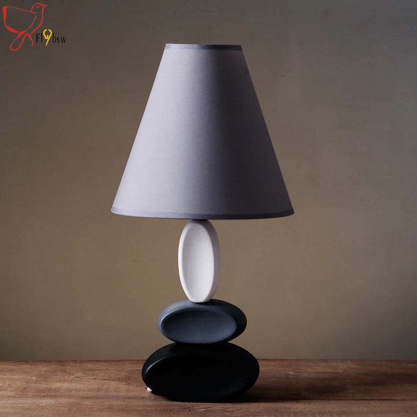 Художественный Декор Керамическая Настольная лампа E14 держатель серая ткань