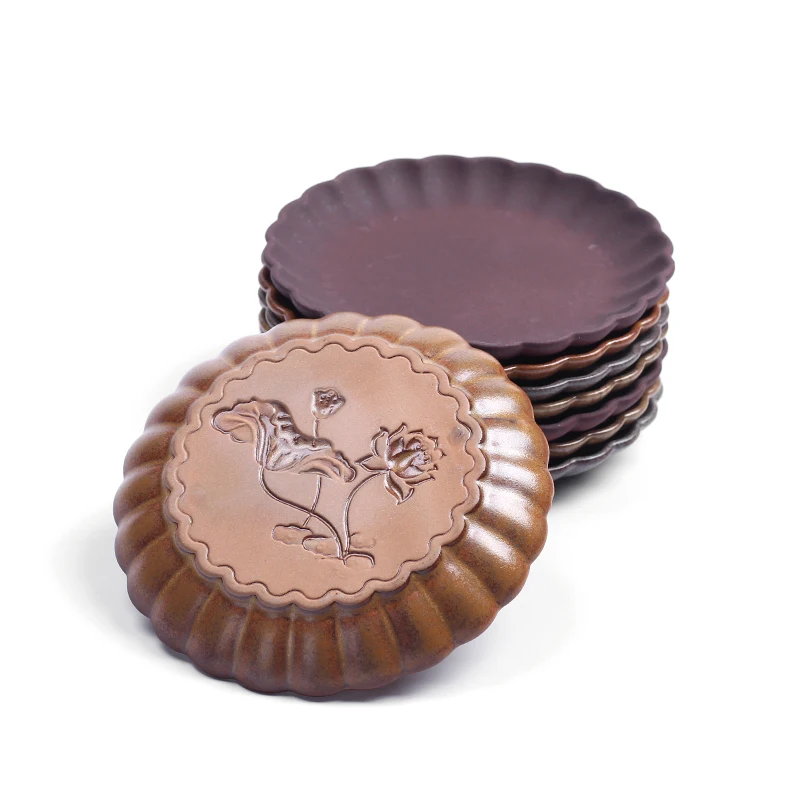 Винтажная грубая керамика в японском стиле глазурованная чашка блюдце чайный