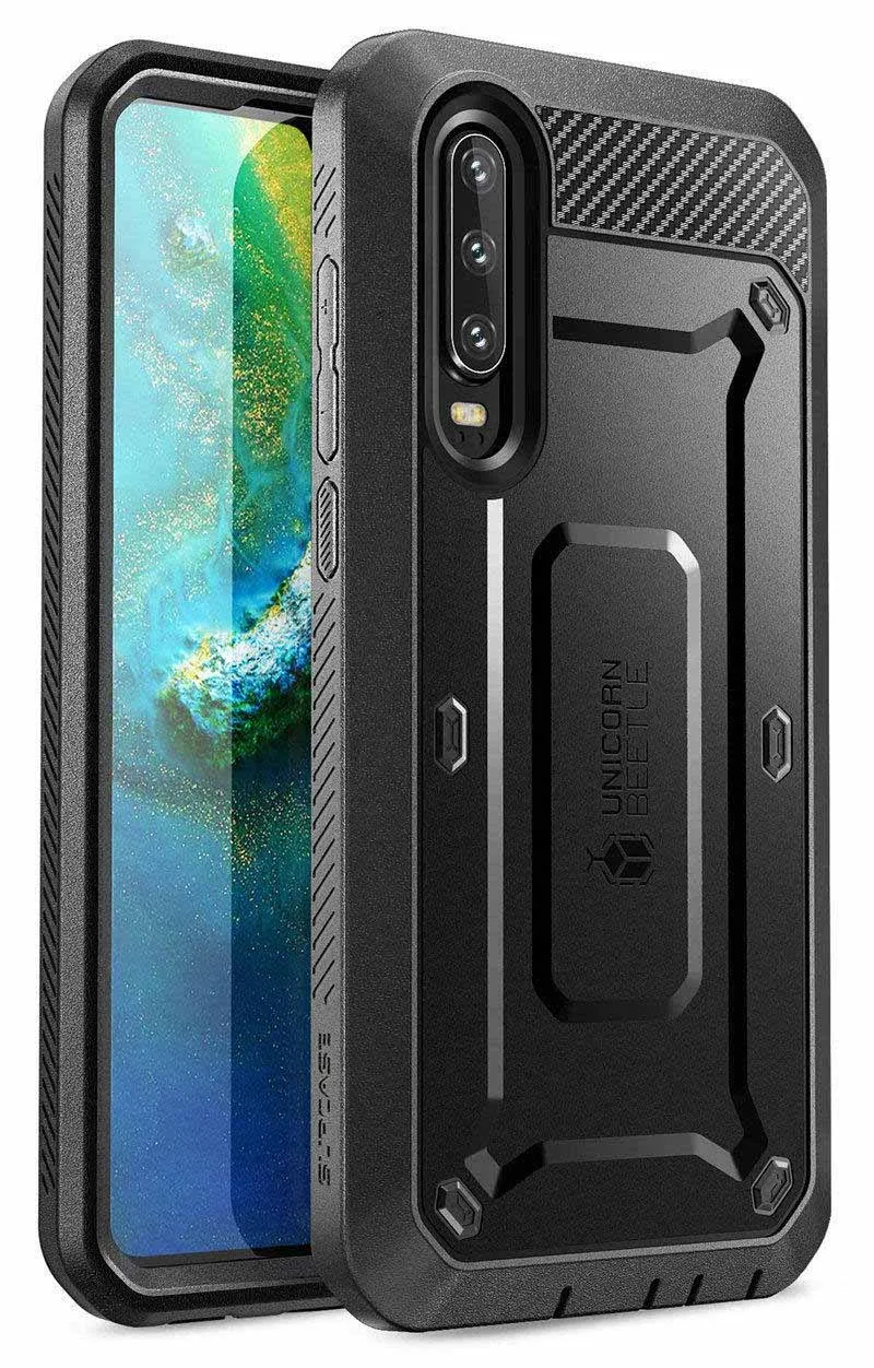 Black Для huawei P30 чехол 6,1 дюймов() SUP чехол UB Pro сверхпрочный корпус прочный Чехол со встроенной защитной пленкой и Кобурой - Цвет: Black