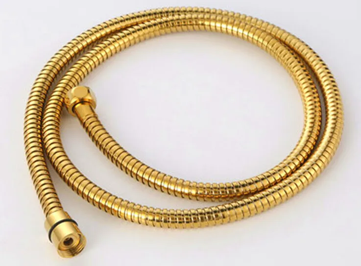 

Шланг для душа 100 см или 150 см из нержавеющей стали золотого цвета с медным сердечником + цинковая крышка + Двойная пряжка