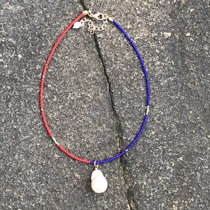 Богемное ожерелье с жемчужной подвеской чокер неокисляемый joyeria mujer bizuteria moda