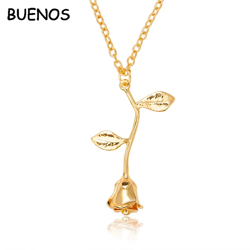 Ожерелье с подвеской в виде Розы BUENOS Fashion Collier Очаровательное ожерелье цепочкой