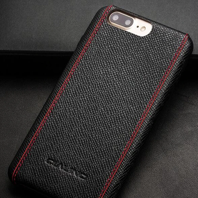 

QIALINO business Case for iphone 7 Luxury Calf Skin Genuine Leather Cover for iphone 7 plus Ultra Slim fashion for 4.7/5.5 inch