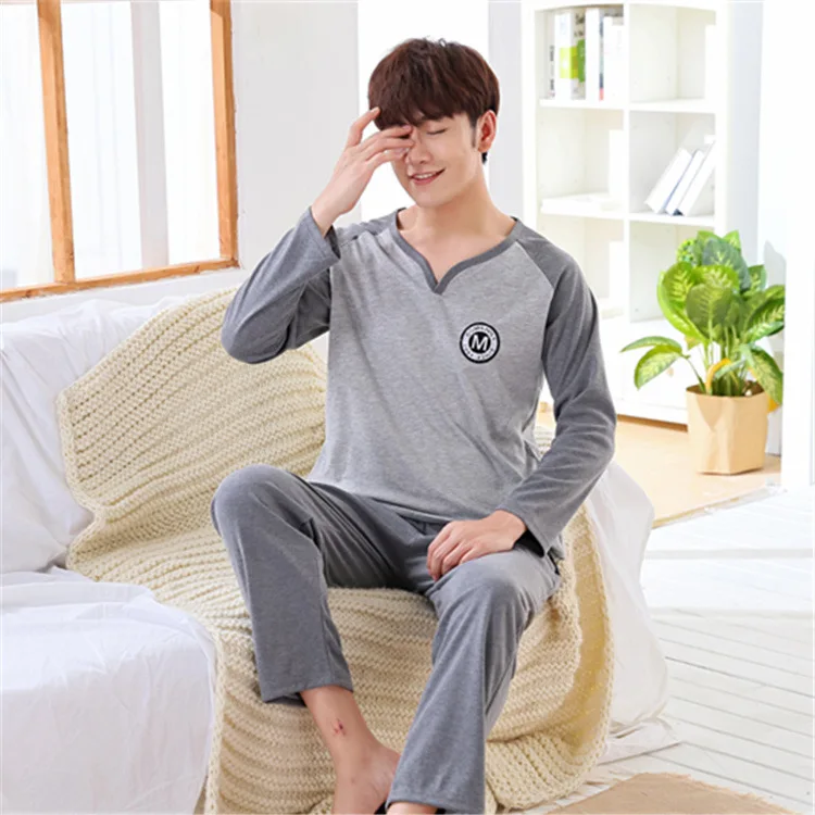 Высокое качество Для мужчин s Пижама пижамы 100% хлопок Pijama Hombre мужские Пижамные