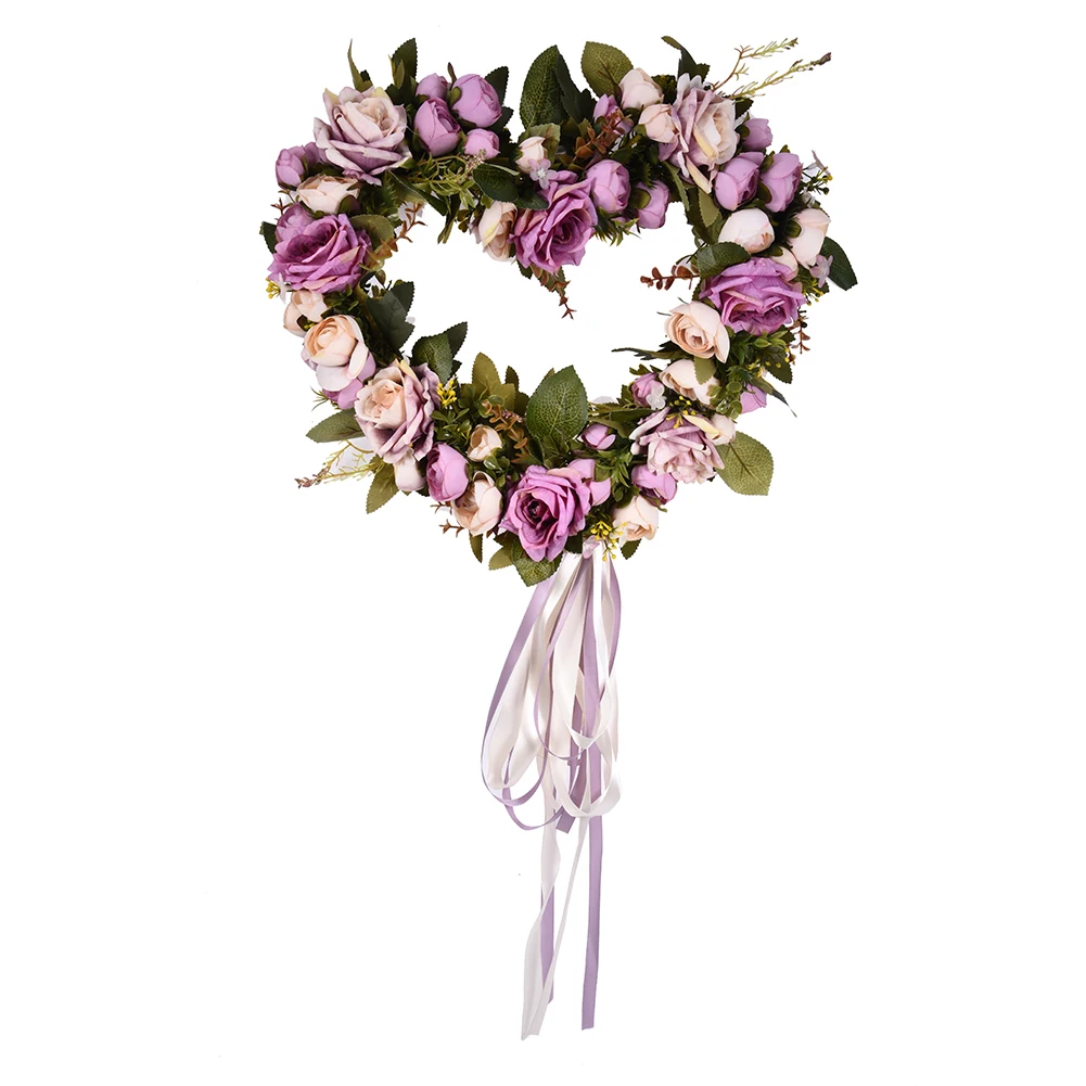 Искусственные цветы для растений имитация венков розы сердце Гирлянда Свадебные