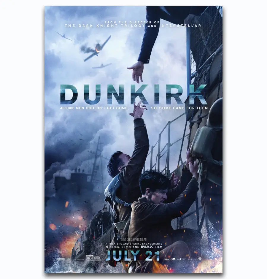 Новинка 2017 модный 2-шелковый художественный плакат с кинофильмом война Dunkirk