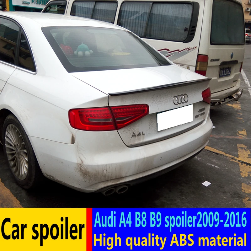 Для Audi A4 B8 B9 спойлер 2009 2015 высокое качество ABS Материал автомобильное заднее крыло