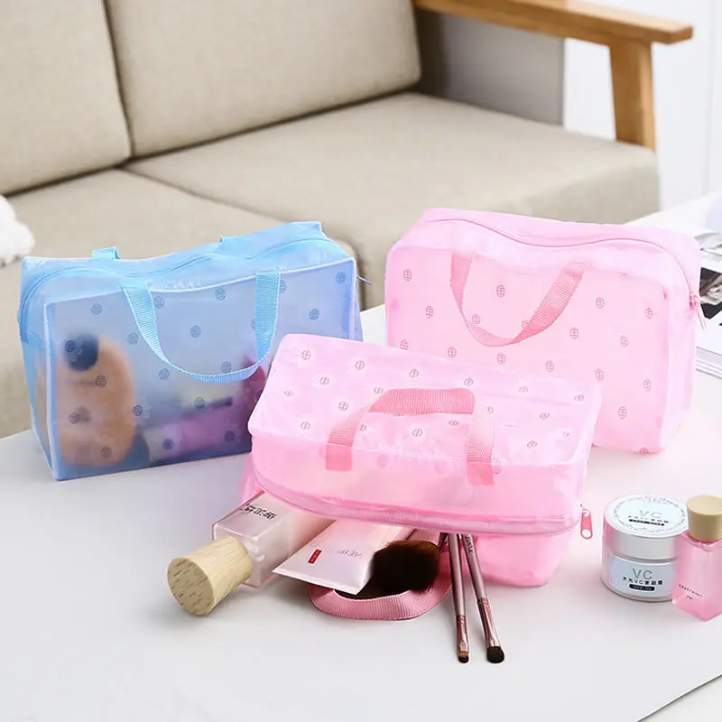 

Women Travel Transparent Cosmetic Bag Zipper Trunk Makeup Case Make Up Bags Handbag Organizer Storage Pouch Toiletry Wash Bag