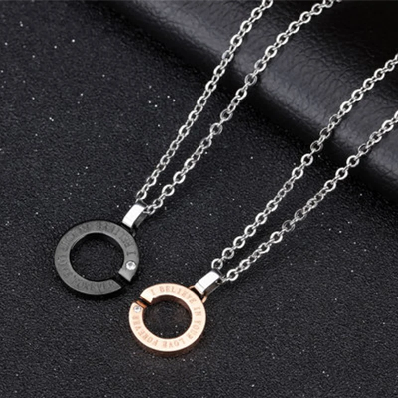 Fate Love Letter C Shaped Titanium Steel Lover's Pendant Romantic Black Gold Accessories For Gift Lovers | Украшения и