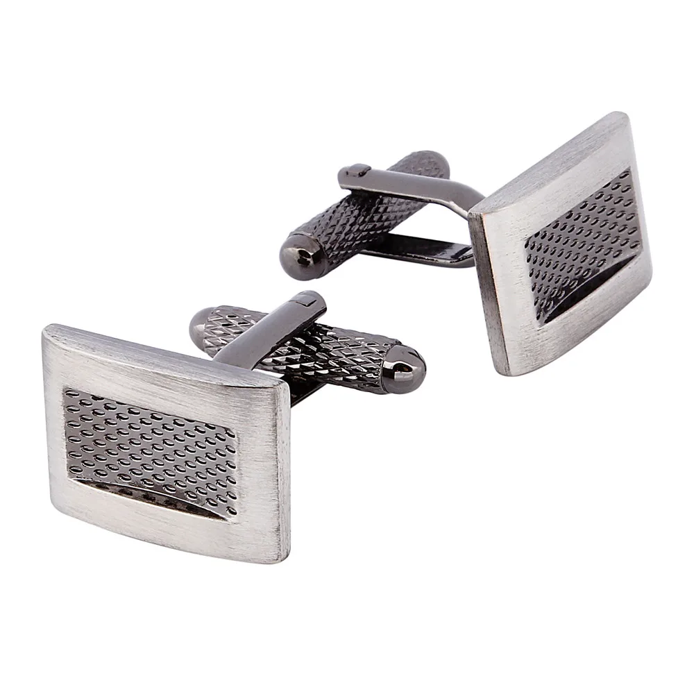 

Matte Square Metal Cufflinks for Men's Shirts Fashion Jewelry Shirt Cuff Links with Box