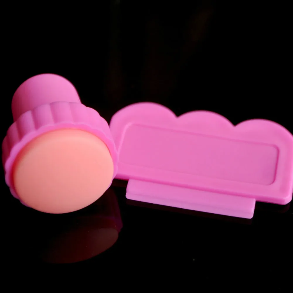 

Штамповка для ногтей скребок + Печать головки деление печать ногтей Искусство Штамповка лак для ногтей украшение инструмент 1 Набор