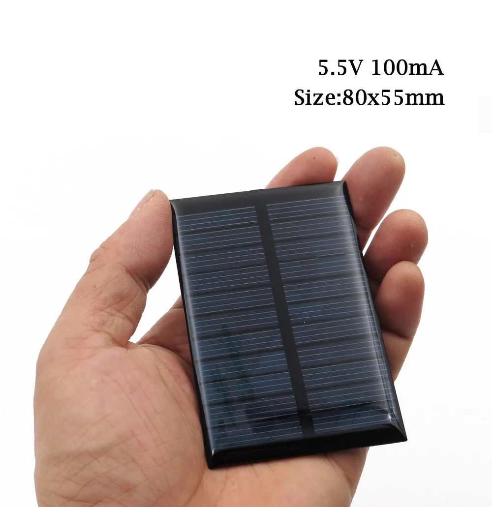 100mA Солнечная панель 5,5 V Мини Солнечная система DIY для батареи PV зарядные устройства для мобильных телефонов портативные 70mA 80mA 100mA 110mA 160mA 180mA 291mA - Цвет: 100mA