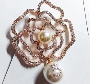 white pearl Роскошные корейские ювелирные изделия Стиль Цветы нагрудные булавки No 5 жемчуг броши цветок брошь ювелирное украшение в виде броши для женщин - Окраска металла: white pearl