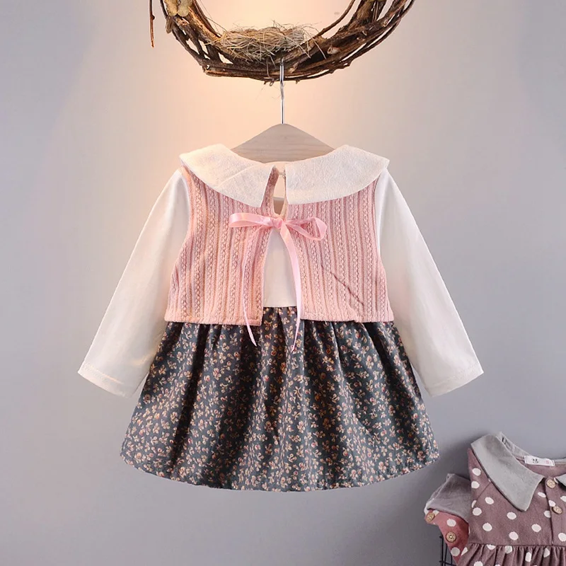 2019 г. весеннее платье с длинными рукавами для маленьких девочек детей малышей