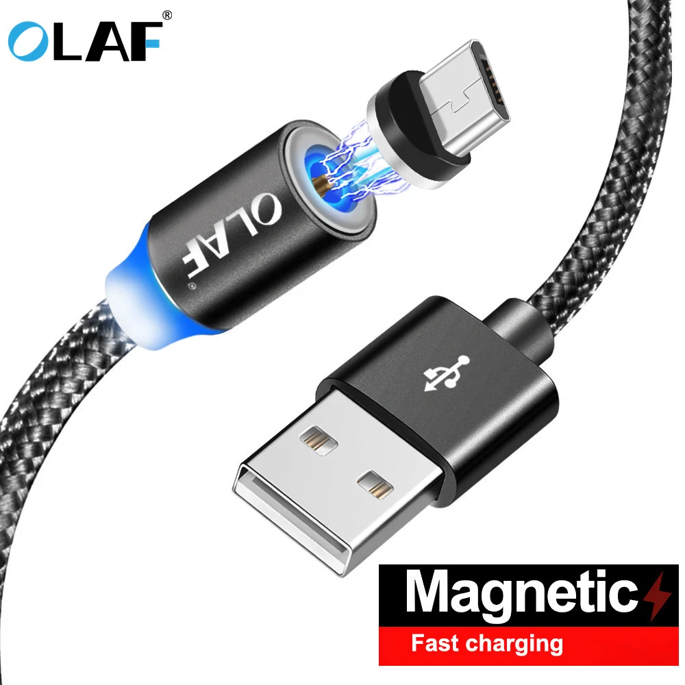 Магнитный кабель Olaf Micro USB в нейлоновой оплетке магнитный для передачи данных и
