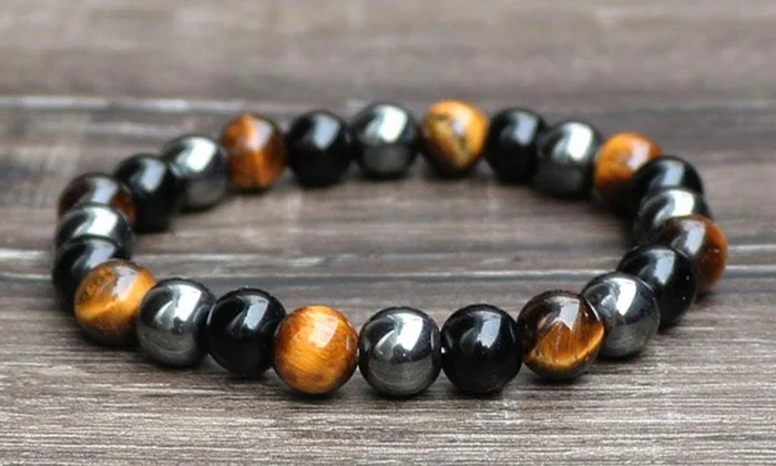Tiger обсидиановый глаз beads бусы унисекс чакра браслеты для снижения усталости магнитной защиты здоровья женщин ювелирные изделия Hombre
