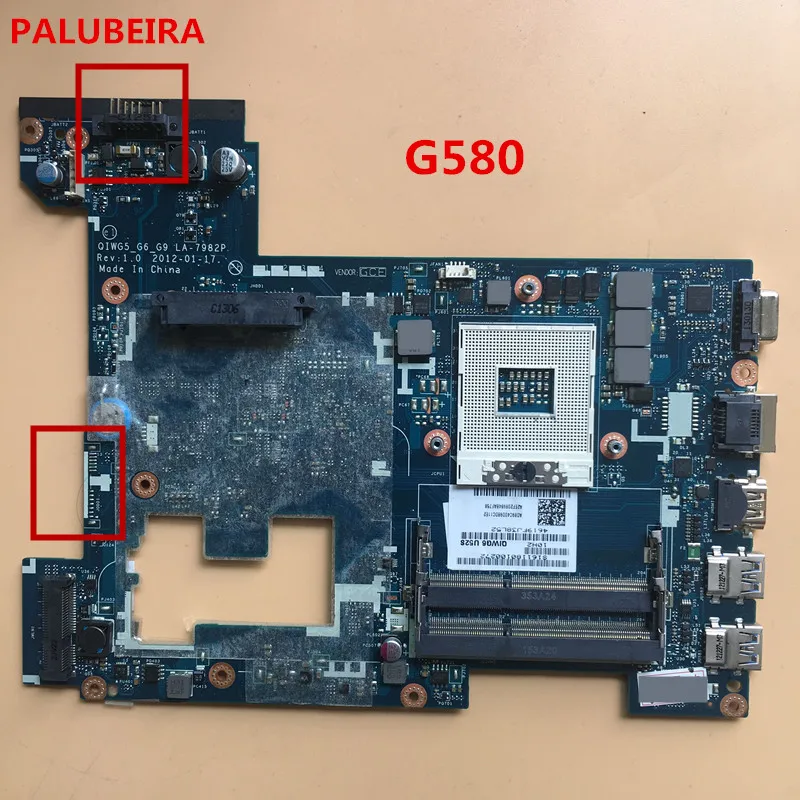 Флюоресцентная версия: 1 0 QIWG5 _ G6_G9 для Lenovo G580 материнская плата ноутбука ПК