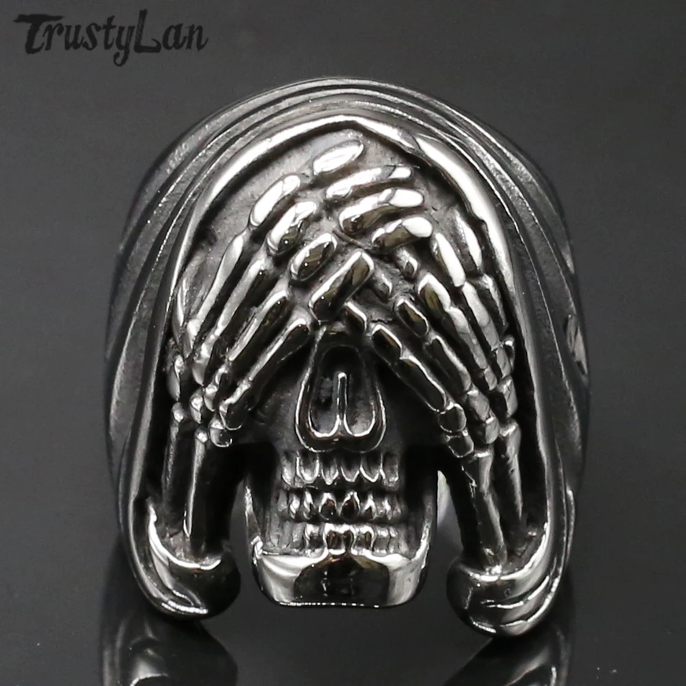 Модное кольцо с черепом на голову для мужчин мужские кольца палец в стиле панк