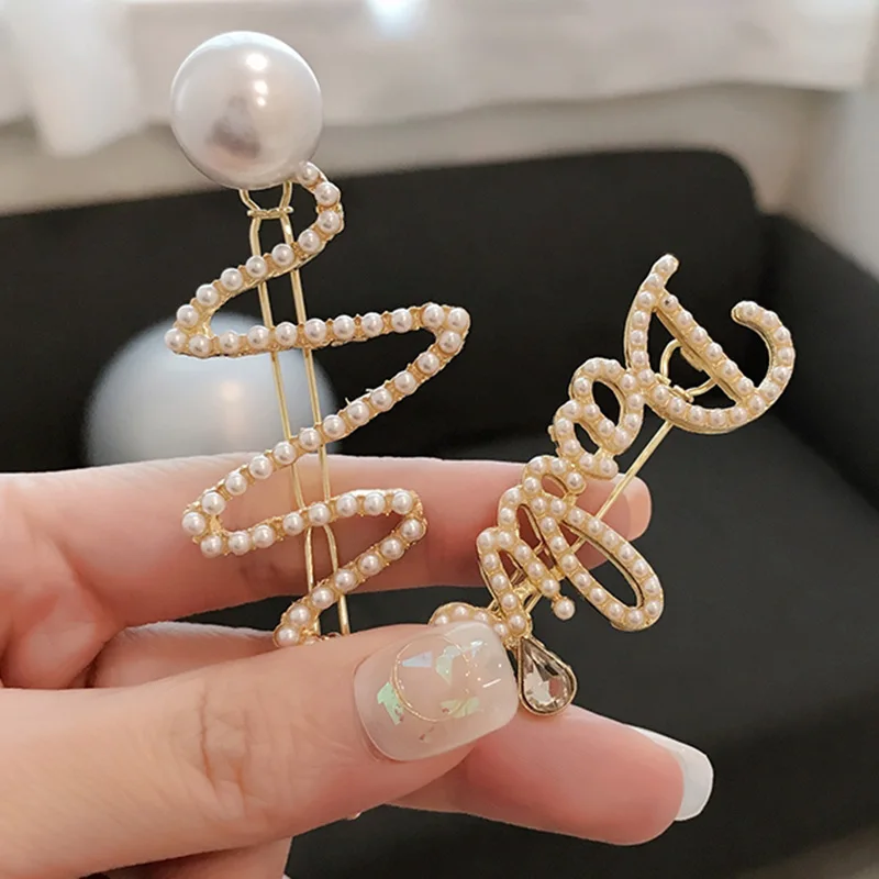 Заколки для волос с имитацией жемчуга заколки кристаллами в виде лягушки Женские