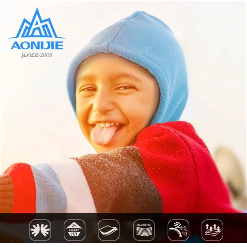 AONIJIE/флисовые шапки из полиэстера для мальчиков и девочек, детские шапочки, Балаклавы, лыжные зимние шапки, маска для лица