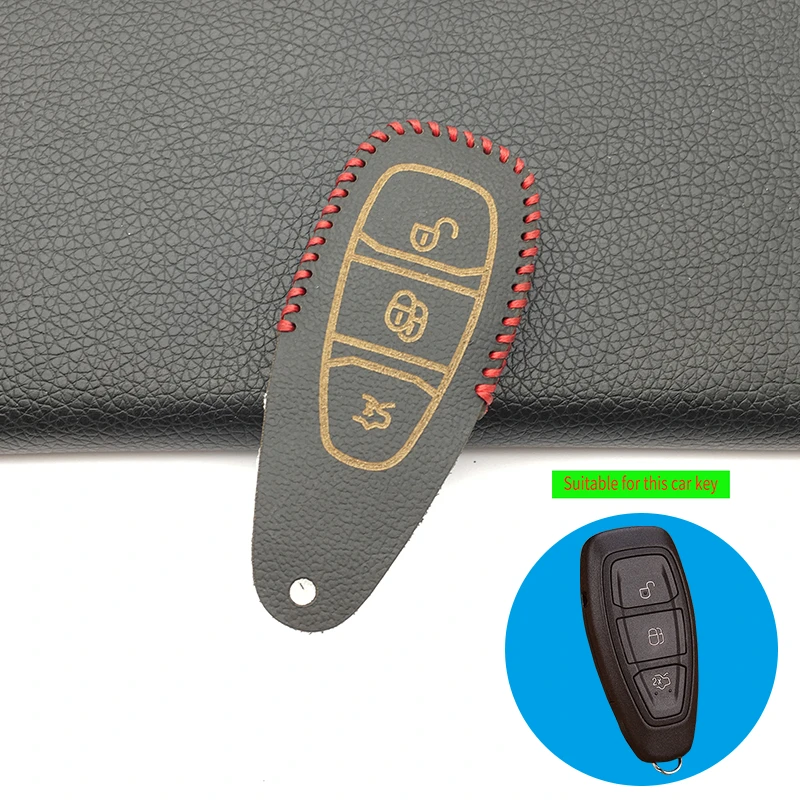 Кожаный чехол для автомобильного ключа Ford Focus 3 MK3 Mondeo Fiesta Kuga Escape Ecosport 2013 2014 Smart
