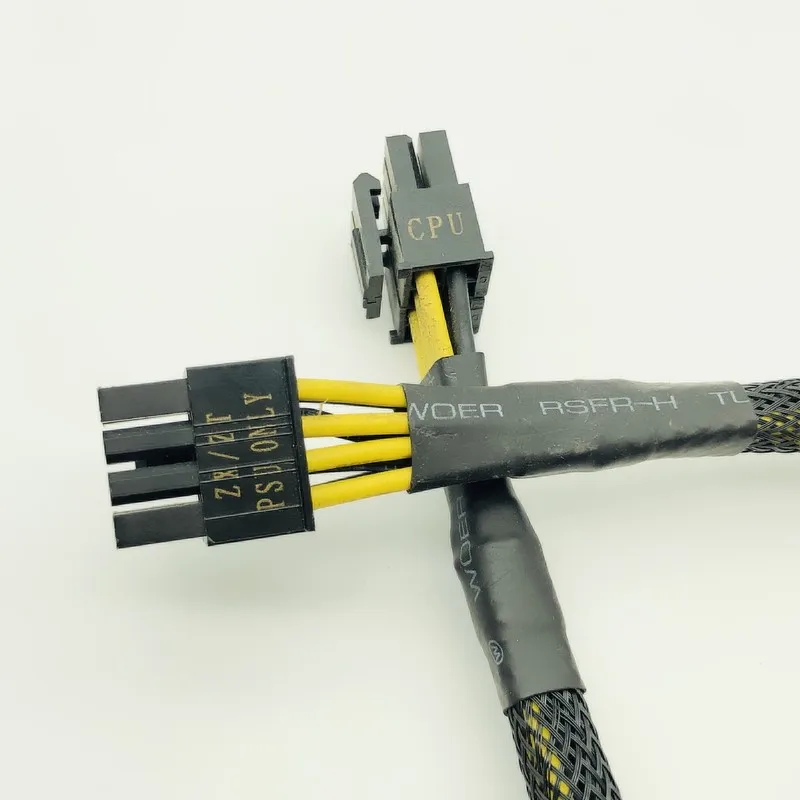 Высококачественные модульные кабели питания с черным рукавом для ЦП 8Pin 4 + 4pin