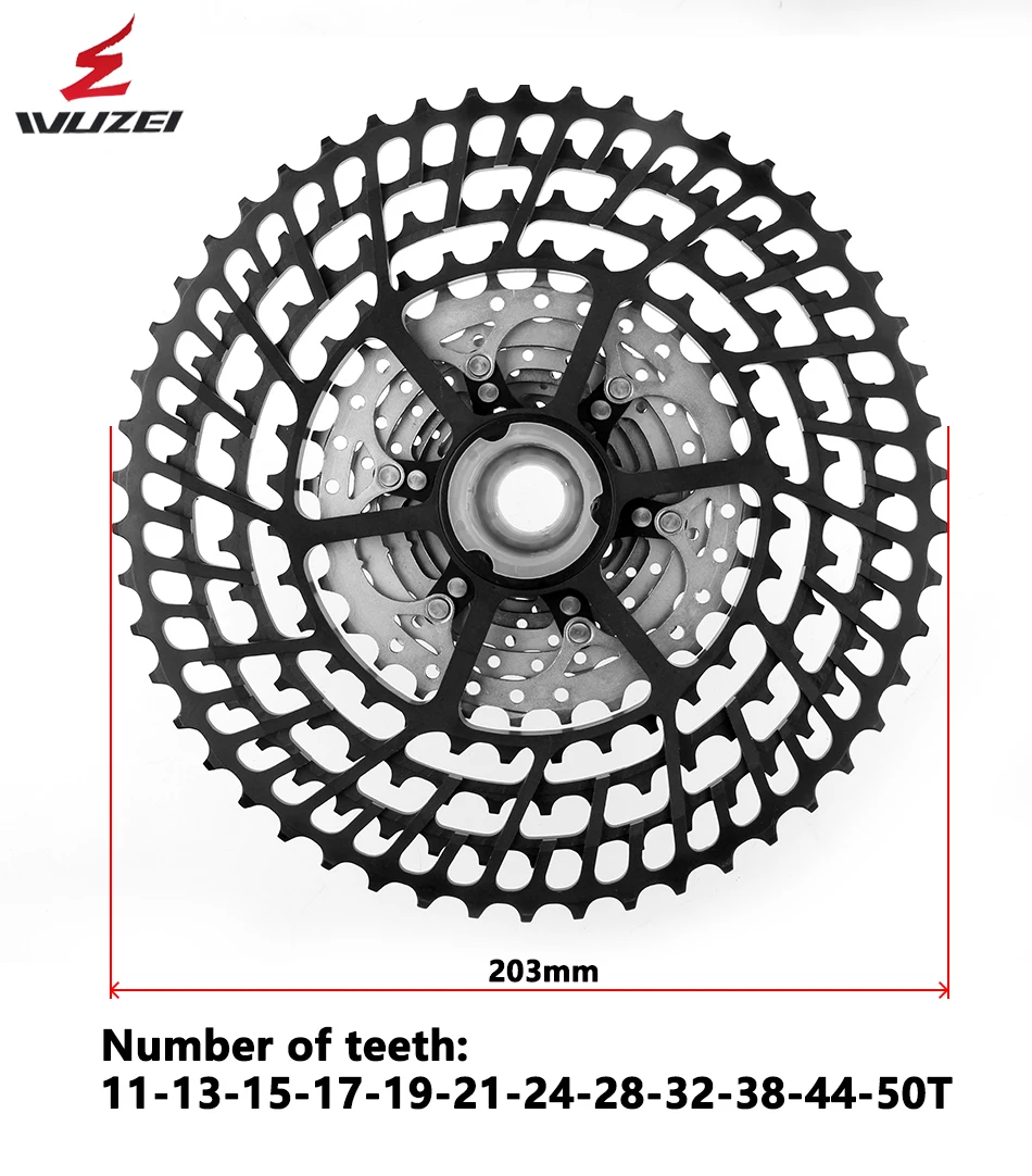 WUZEI 11/12 speed 11-50T 52T кассета Сверхлегкий велосипед Freewheel 11T CNC Freewheel горный велосипед запчасти для Shimano GX