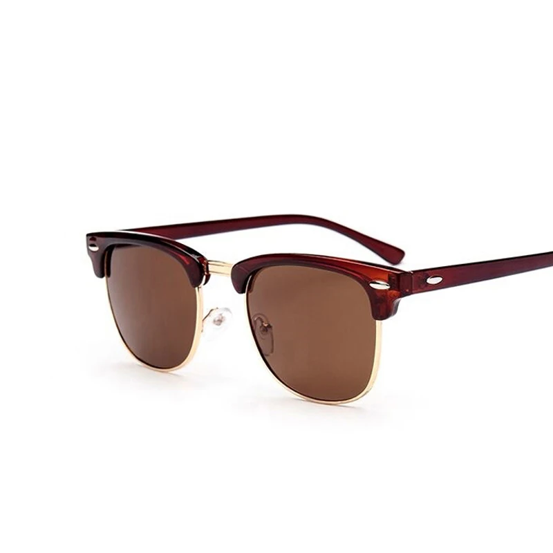 Солнцезащитные очки с полуметаллической оправой для мужчин и женщин зеркальные