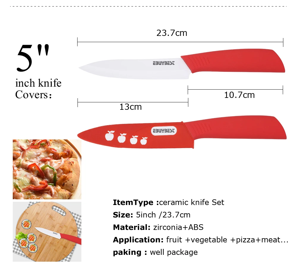 Kitchen Knives Ceramic Knives 3 4 5 6 inch Zirconia Black / White Blade Paring Fruit Vege Colorful Handle Ceramic knife Set