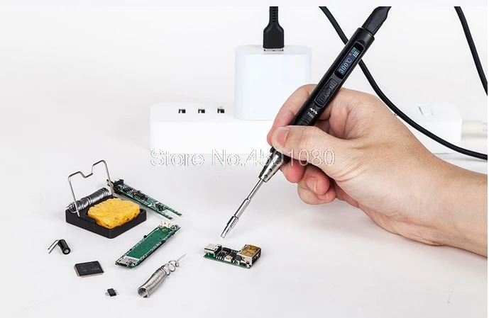 Мини TS80 цифровая паяльная станция QC3.0 Тип usb-C OLED программируемый Интерфейс STM32 чип TS-B02 Советы Набор инструментов главный