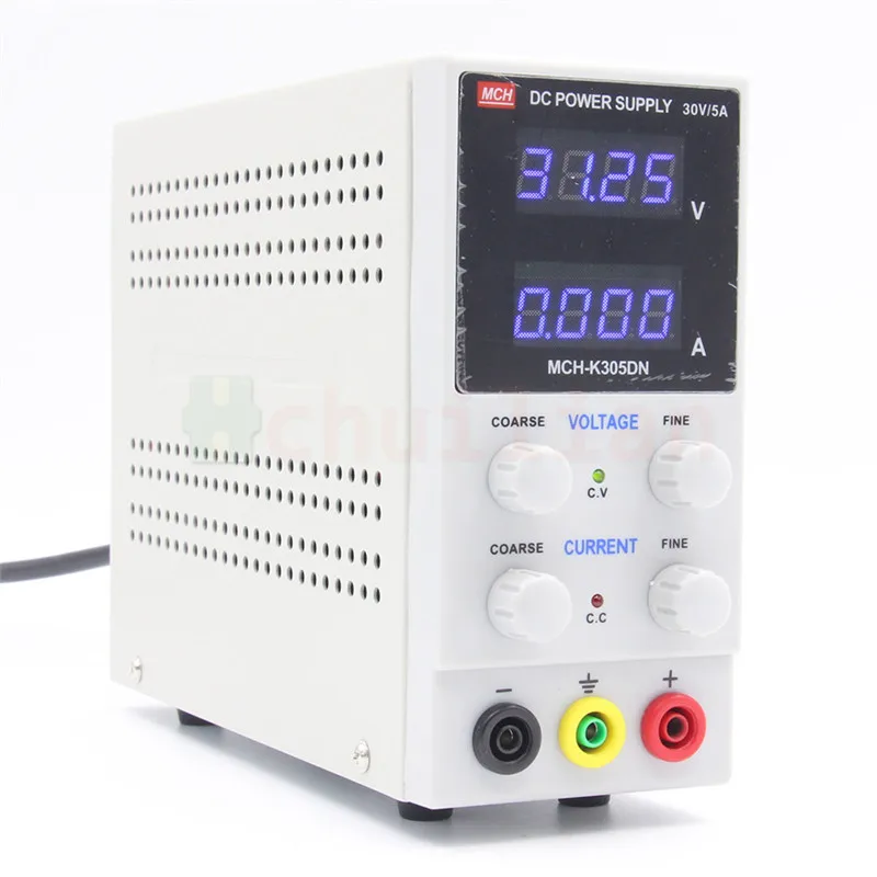 MCH-305DN 305D источник питания постоянного тока 30V5A Цифровой Высокоточный Амперметр для ремонта ноутбуков и телефонов 110 В 220 В штепсельная вилка стандарта США и ЕС адаптер постоянного тока - Цвет: A