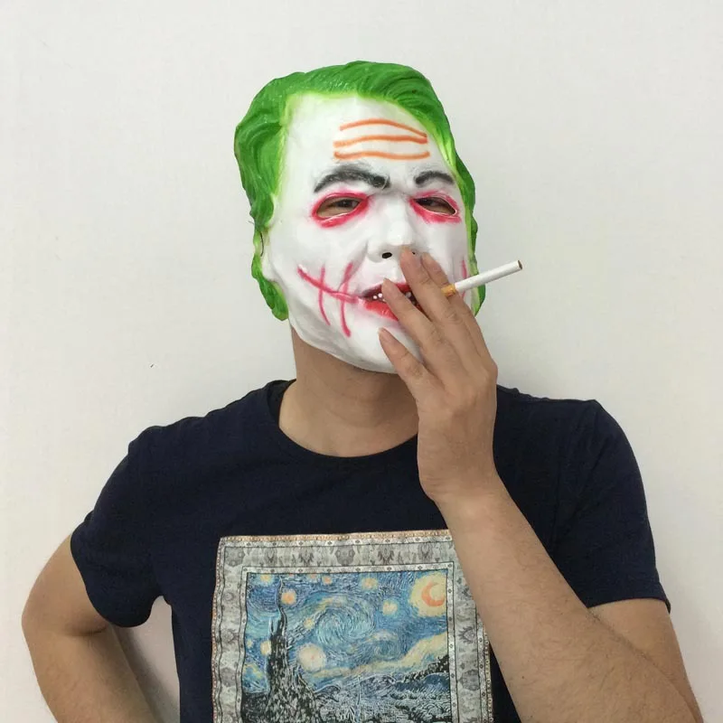 В стиле Джокер маскарадные латексные маски клоуна CS костюм на Хэллоуин