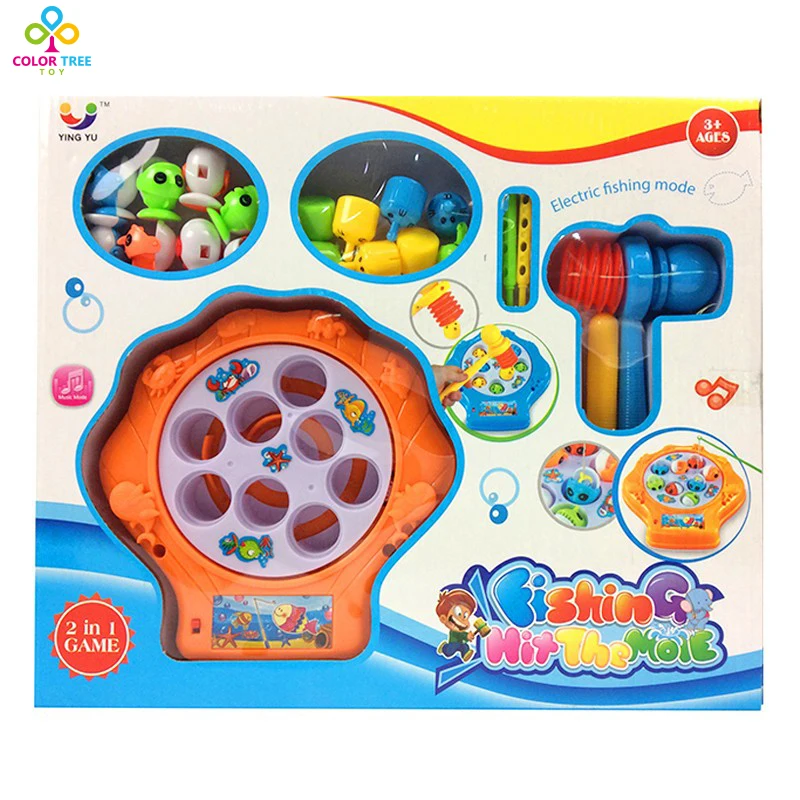 Игра забавная рыбалка 2 в 1 игрушки Whack родинка хомяк атака хит Электронная