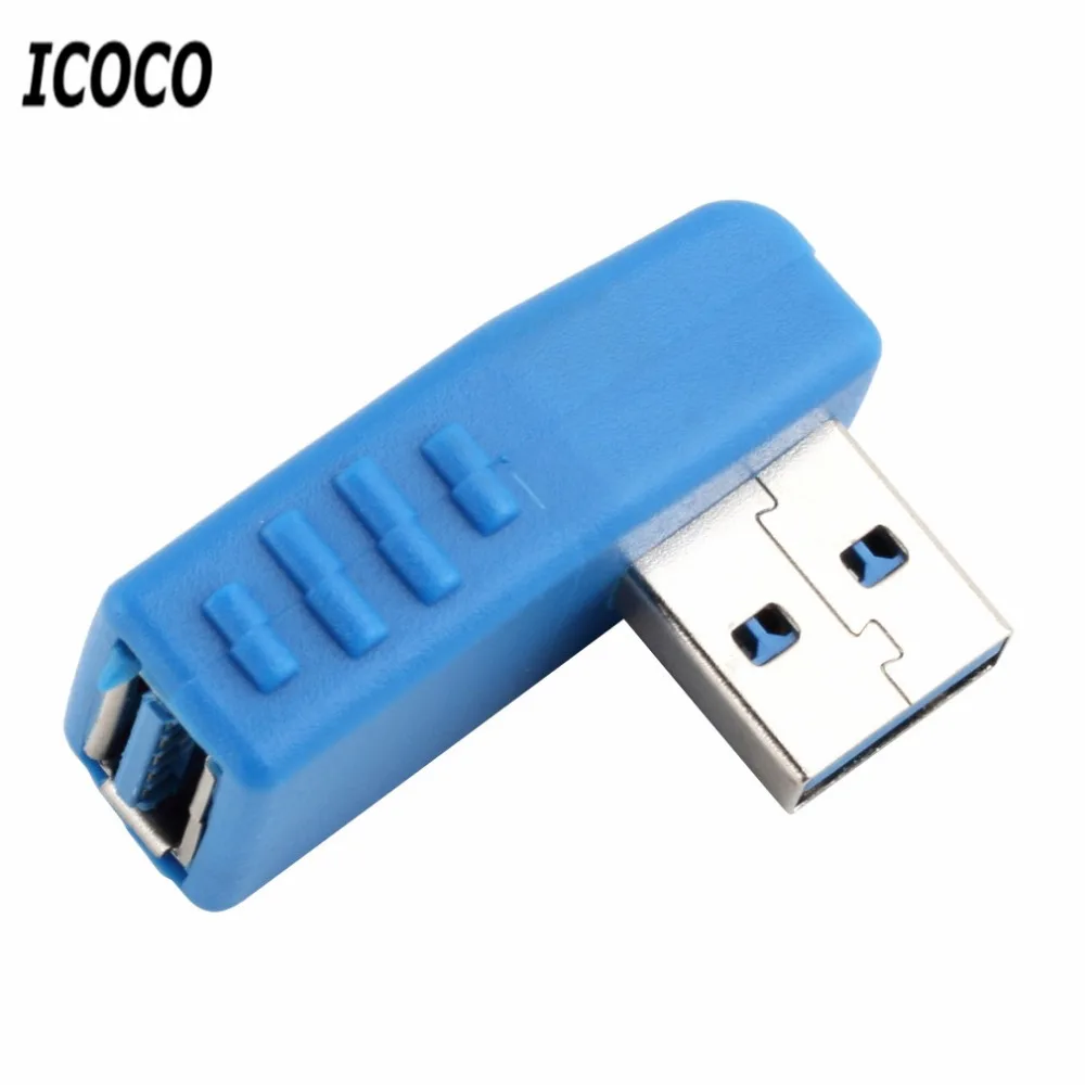 ICOCO по всему миру 1 шт. 90 градусов вертикальный левый Угловой USB 3 0 Штекерный разъем