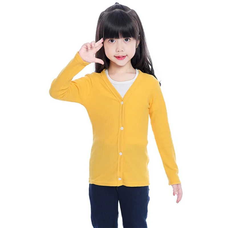 Baby Children Knitted Sweater Solid Color Cardigan Coat Kids Girls Clothing Button jacket coat tops 1-10 Years |
